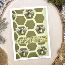 Load image into Gallery viewer, Honey Bees - Kind Words & Honey- Print
