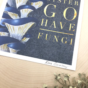 Blue Oyster Mushroom Print