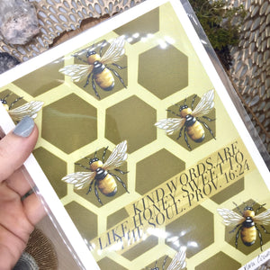 Honey Bees - Kind Words & Honey- Print