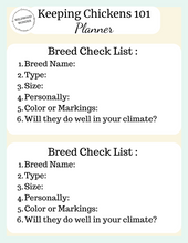 Load image into Gallery viewer, Keeping Chickens 101 Planner
