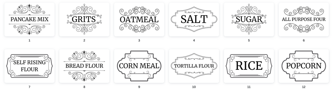 Kitchen Staples- Labels