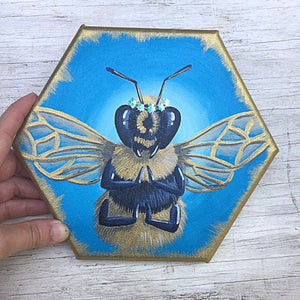 SOLD - Bee Thankful - White Clover Original painting