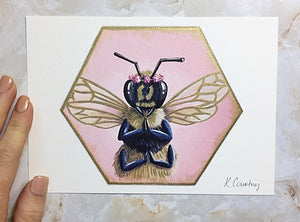 Bee Thankful: Red Clover Print