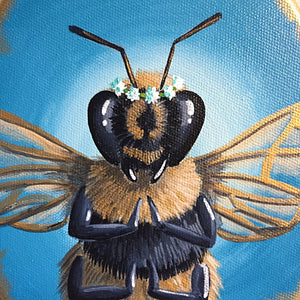 SOLD - Bee Thankful - White Clover Original painting