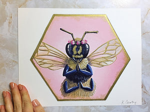 Bee Thankful: Red Clover Print