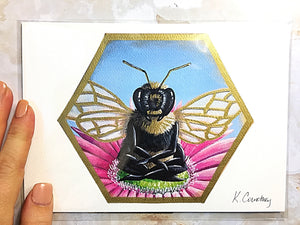 Bee Peaceful Flower Print