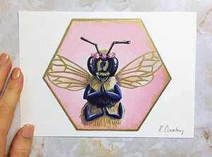 Bee Thankful: Red Clover Print